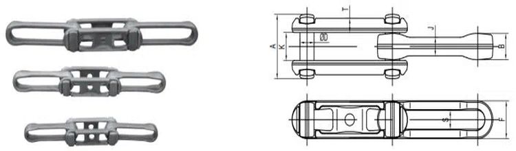 X348 X458 X678 X698 Series High Strength Drop Forged Rivet-Less Overhead Conveyor Chain Wear Resistant for Restaurant Industries