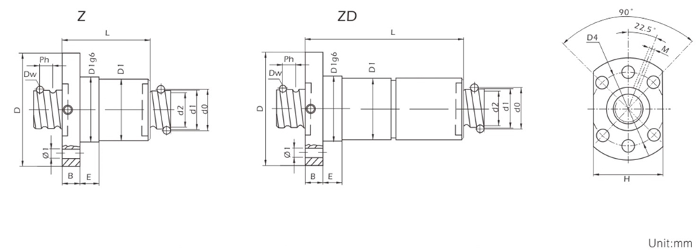 Promotional Various Durable Using Single or Double Nuts Z.ZD Rolled Series Ball Screw