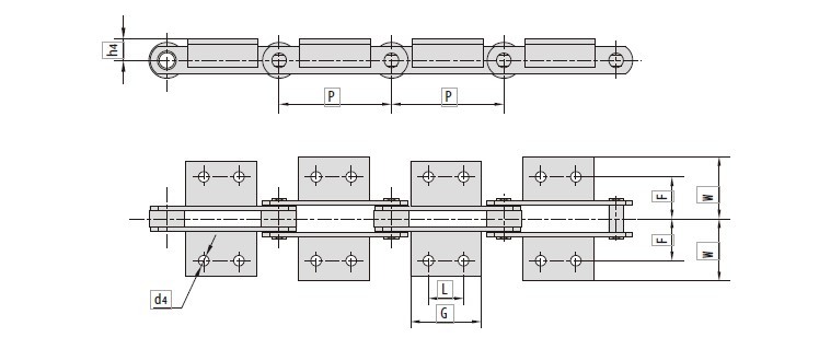 Conveyor Chains With Attachments FV40 FV63 FV90 FV112