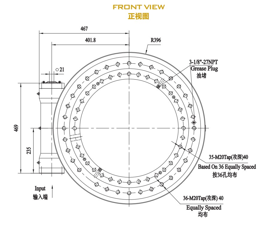 Widely Used Superior Quality FGE Series FGE25 Slewing Drive Gearbox for Excavator Accessories