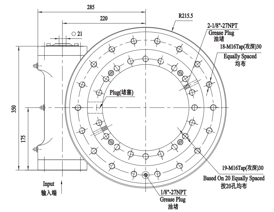 New Type FGE Series FGE12 Slewing Drive Speed Reducer for Truck Mounted Crane Attractive Price