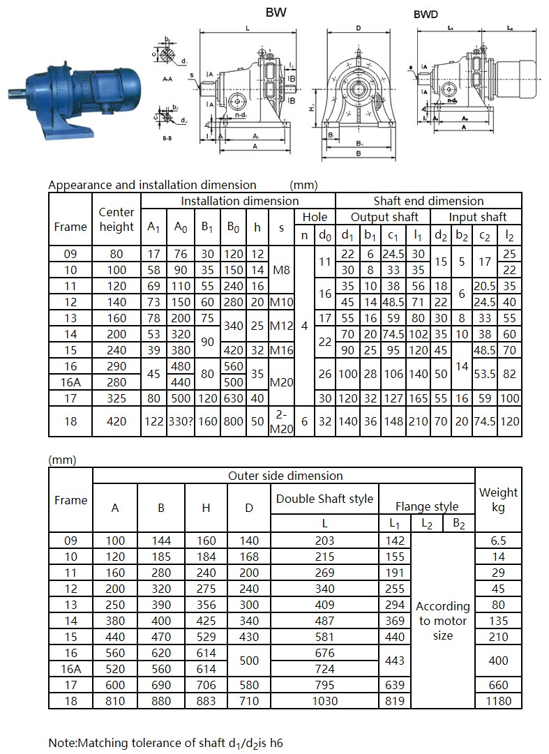 Cycloid Cyclo Pin Wheel Drive Speed Reducer Bwd Gear Box Geared Motor Hydraulic Gear Motor Reduction Cycloidal Gearbox