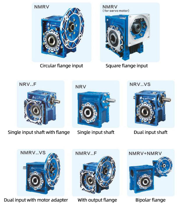 RV030,040,050,063,075,090,110,130 Aluminium Alloy Worm Reducer Gearbox