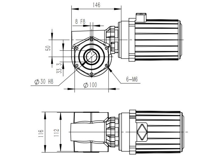 XRV High Torque Low RPM Worm Gear Reducer for Automatic Conveyor Car Wash System Heavy Duty IP67 Waterproof Gearbox With Motor