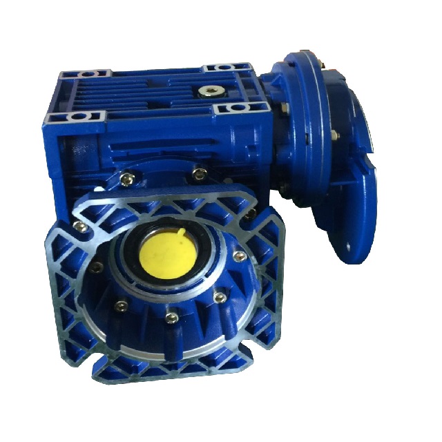 High Quality  Input Shaft Aluminum DC Motor Drive Reduction Worm Gearbox with Output Shaft Flange