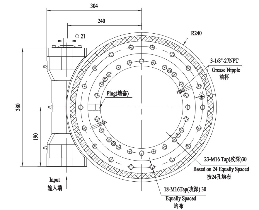 Promotional FWA14 Slewing Drive Gearbox Durable Worm Arrangement for Truck Mixers-Various Series Various Uses