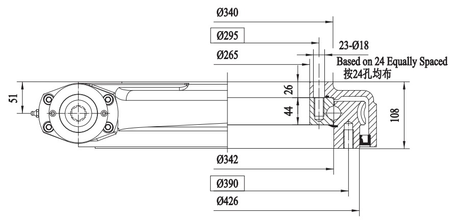 Promotional FWA14 Slewing Drive Gearbox Durable Worm Arrangement for Truck Mixers-Various Series Various Uses
