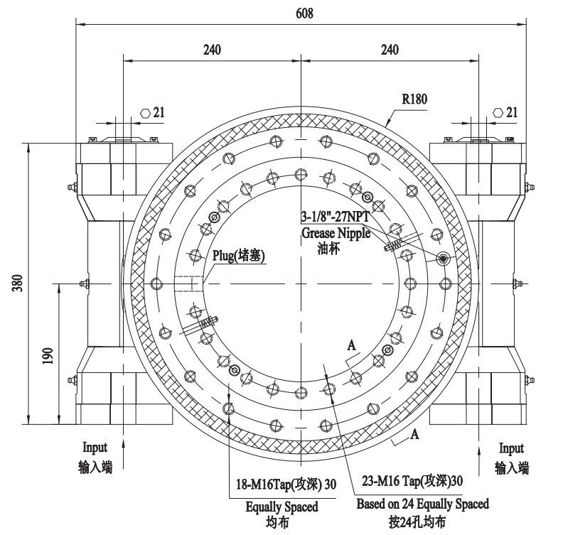 Made in USA Superior Quality FWA Series FWA14-2 Reducer Slewing Drive for Solar Industry