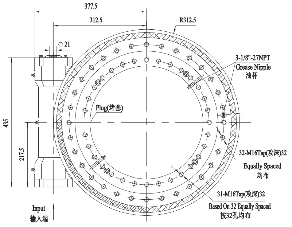 FWA Series FWA19 Slewing Drive Gearbox Slewing Drive for Truck Mounted Crane