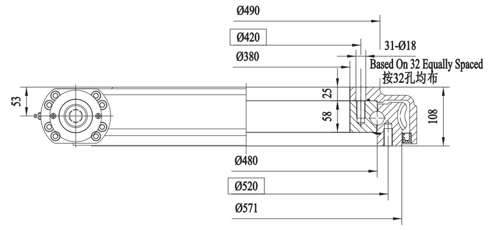 FWA Series FWA19 Slewing Drive Gearbox Slewing Drive for Truck Mounted Crane