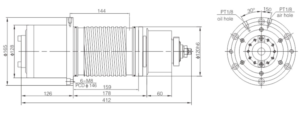 Exquisite 8000rpm 5.5KW Spindle Unit for CNC Machine Center New Condition for Drilling Applications
