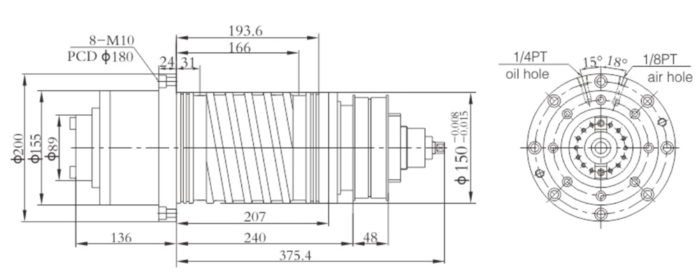 Exquisite 8000rpm 5.5KW Spindle Unit for CNC Machine Center New Condition for Drilling Applications
