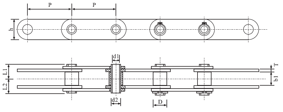 SSC2060HHP Stainless Steel Transmission Chains Hollow Pin and Sprockets for Restaurant Industries