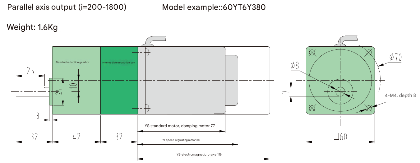 Supplier Factory Direct Sale Small Power and Large Torque Milling Flat Shaft AC 1/3-phase Micro Reduction Motor with Gearbox
