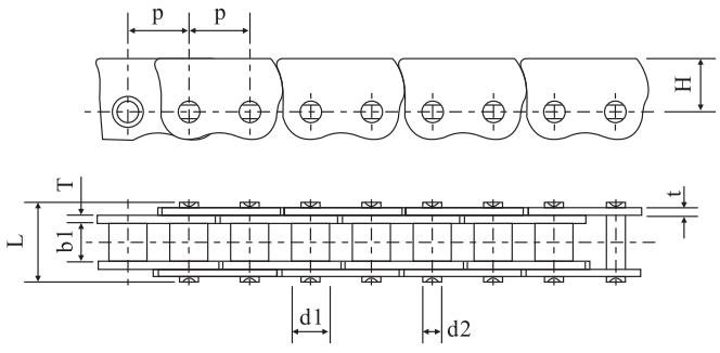 08ASS-N15 Stainless Steel Window Opener Chain with 7.92mm Roller Diameter & 12.7mm Pitch for Restaurants
