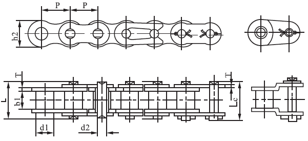 SS40B-1 B Series Stainless Steel Short Pitch Precision Single Roller Chain and Sprockets for Restaurant Industries