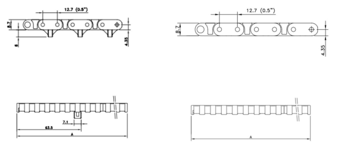 500 Series Grid Straight Run Belt Flat Chain Mesh