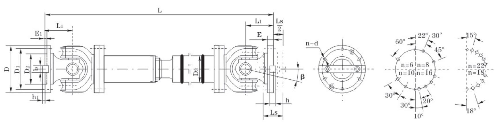 Gyration Diameter 160~640mm Part Axletree Short Universal Couplings Long Flex Double Flange Universal Coupling with Spider