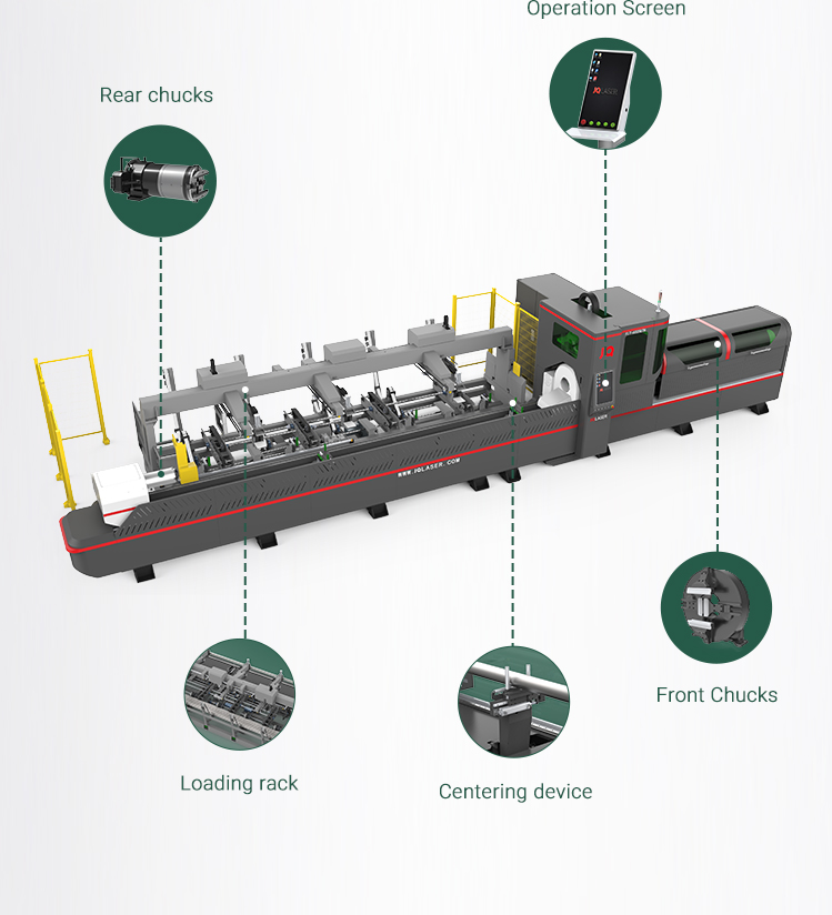 EP Hot Sale 6m 8m Fully Automatic Three Chucks 350mm Tube Cutting High Precision Pipe Laser Cutting Machine