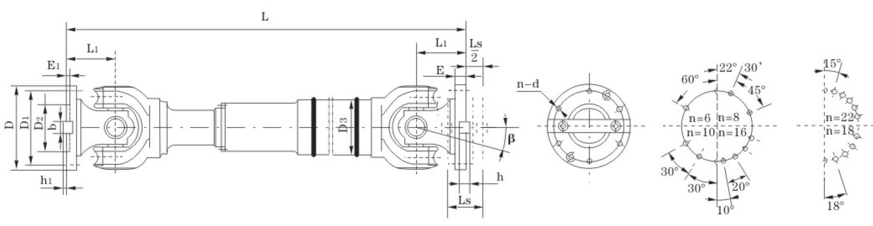 Long Big Flex Type Universal Joint Coupling Part Axletree Short Universal Couplings with Spider for Hoisting