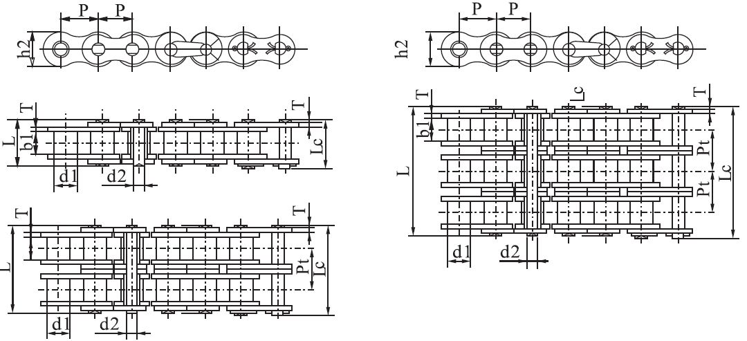 SS12AH-2 SS60H-2 Heavy Duty Stainless Steel Roller Chains and Sprockets for Restaurant Industries