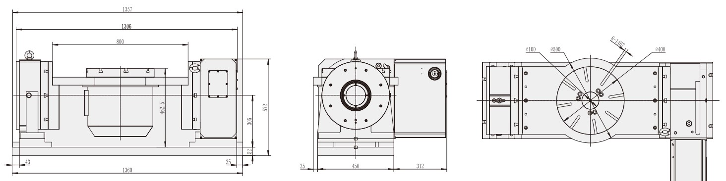 RTS-400 Machine CNC Machining Center Parts CNC Turntable Rotary Table for CNC Machinery