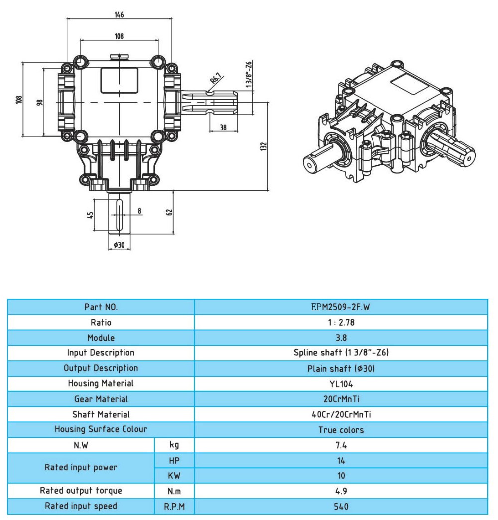 Tractor Gearboxes for PTO Drive Shaft, Agricultural Machines 540 Rpm Input, China Manufacturer OEM / ODM