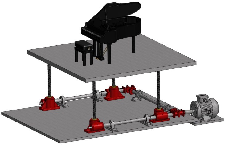 PG20-P3-F3-T-C-X-1500 Flange End Worm Gear Screw Jack with High Ratio for Platform Solar Energy Panels Lifting ODM Customizable