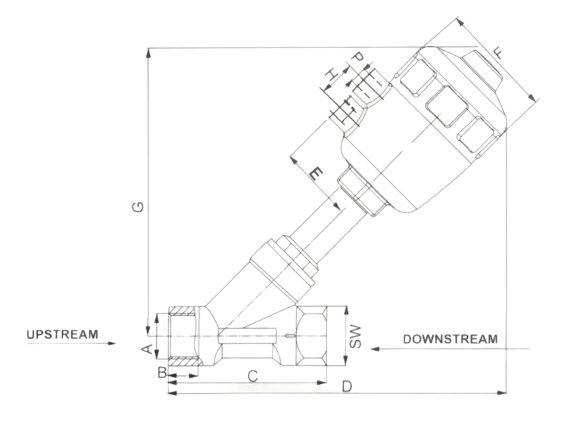 Durable Using JZF Series JZF-40 Plastic Thread Connection Piston-operated Angle-seat Valve