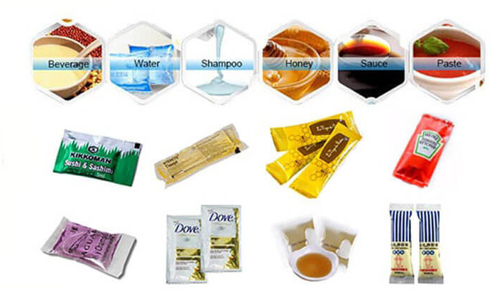 Liquid Three Side Seal Automatic Packaging Machine for Liquids Sauces Detergents Wine Soy Sauce Uice