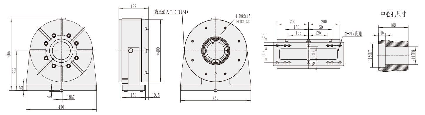 AR-400 Industrial Machine CNC Machining Center Parts CNC Turntable Rotary Table