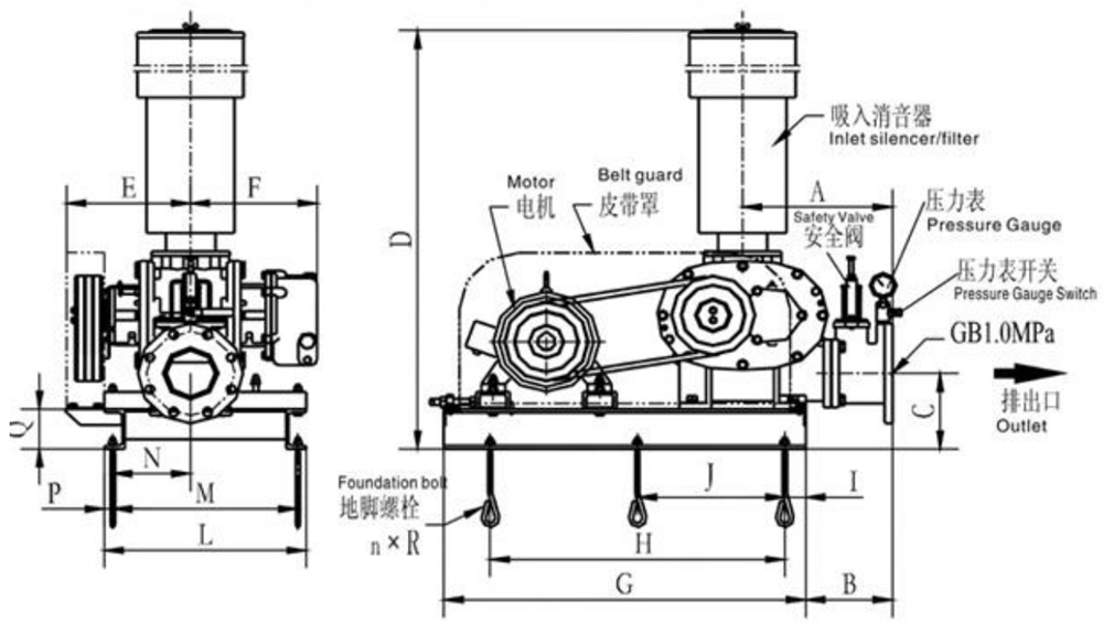 2021 Hot Sale Good Quality 220v Electric air Blower China Aluminum 5hp Root Blower