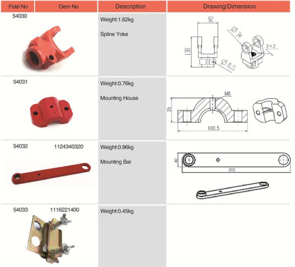 Agricultural Spare Parts Spline Yoke