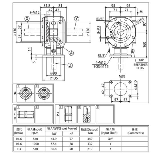 Agricultural Gearbox for Flail Mower PTO Drive Shaft Steel Straight Spline Drive Gear High Precision OEM