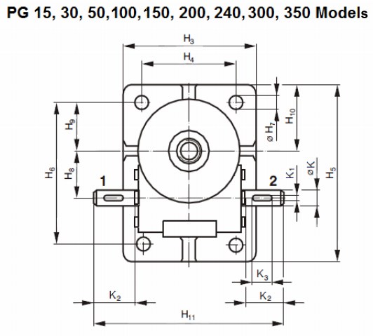 PG30-P4-F4-T-C-Y-500 Bronze Nut Low Gear Ratio Travelling Ball Nut Screw Jack for Automotive and Industry