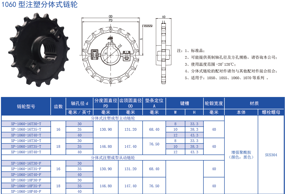 Promotional Various 1070 Series 25.4mm Pitch Magnetic Flat Top Turning Chain Plastic Chain for Sale