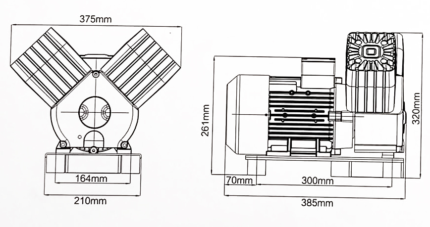 High Quality Portable air Brush Qx-d55-2v Oil Free Piston Screw Air Compressor Pump