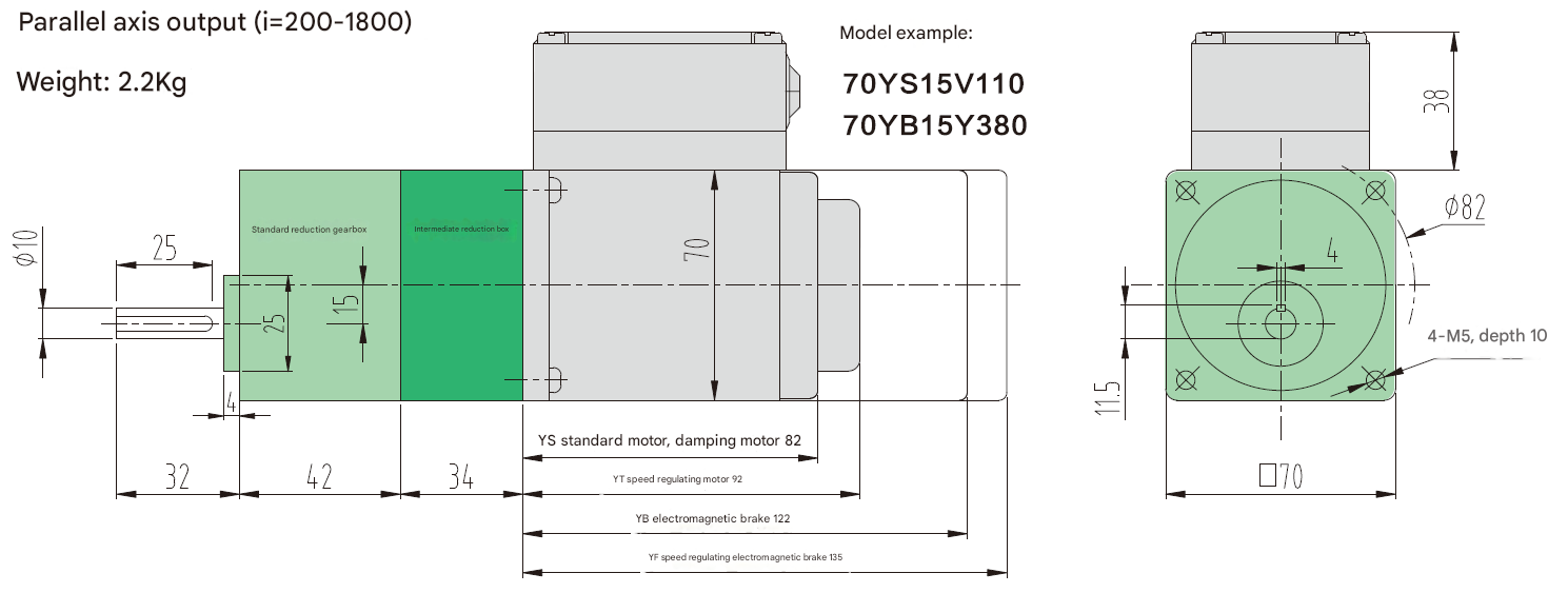 High Torque Low Power Gear Motor Multi-function AC Electric Motor 3-phase Micro Reduction Motor with Reducer