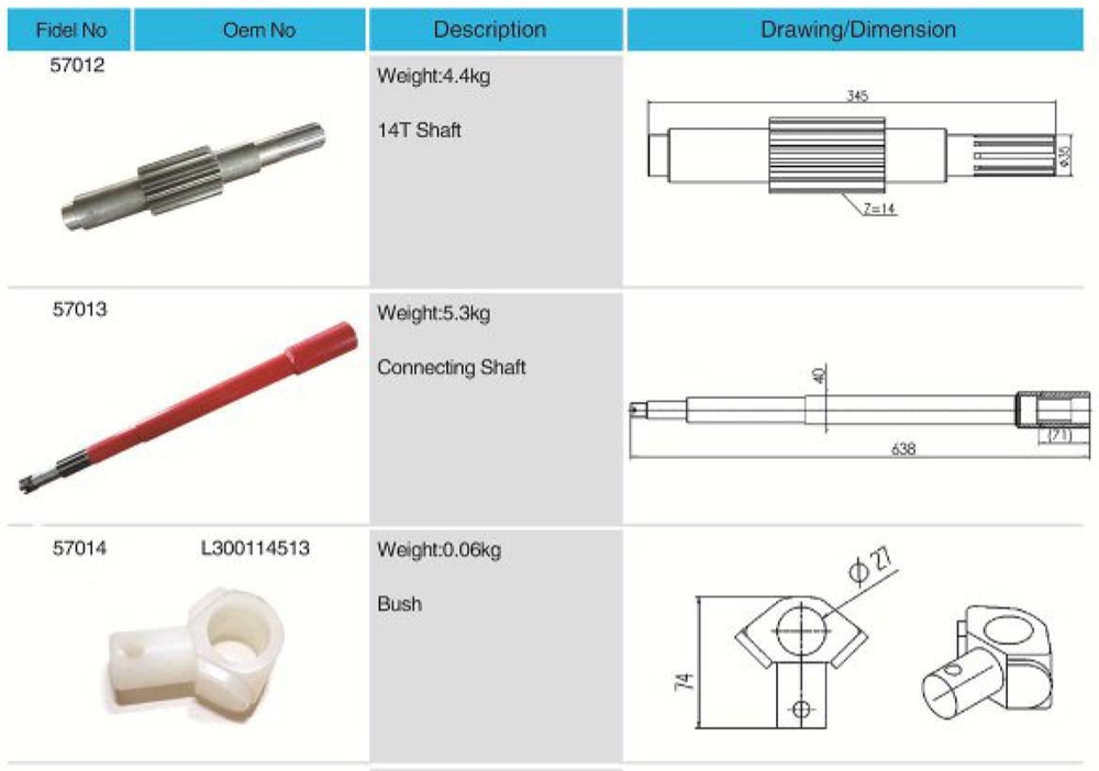 Competitive Price Agricultural Spare Parts 14T Shaft