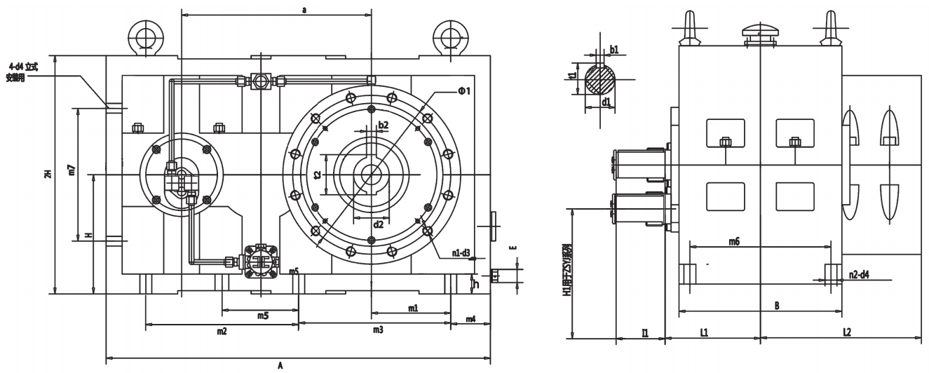 ZLYJ Series Worm Gear Customized Reducer Hard Tooth Surface High-precision Gearbox for Plastic Screw Extruder with Push Stand