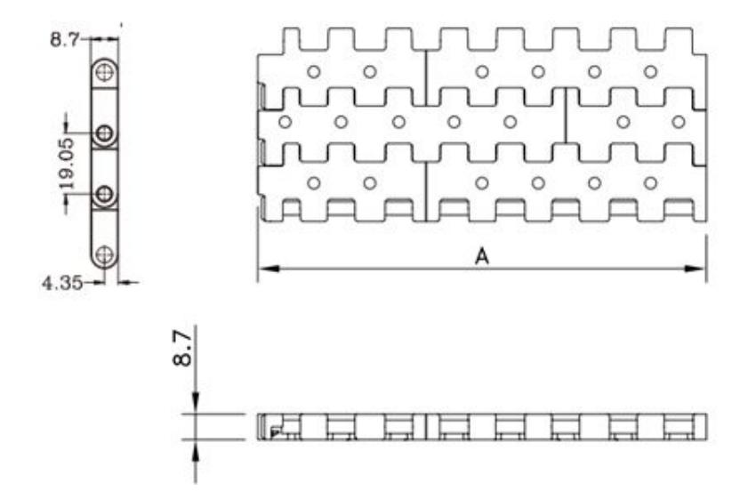 5935 Series Grid Straight Run Belt Top Vacuum Perforated Flat Top Chain Mesh