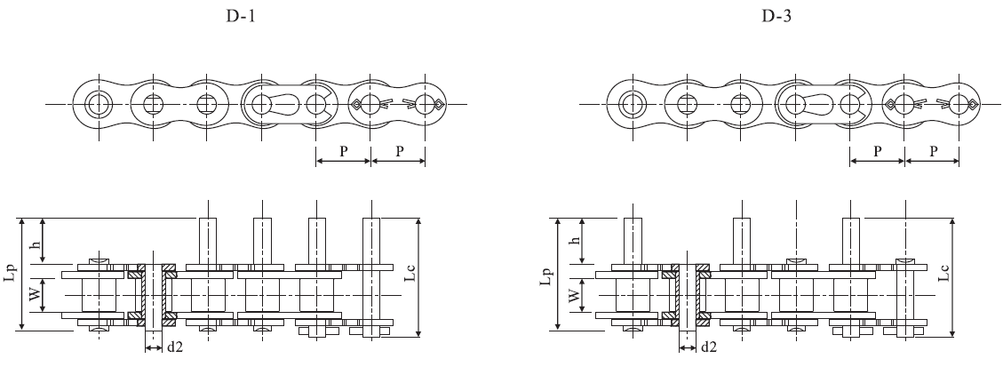 Customized 40 Short Pitch Stainless Steel Extended Pin Roller Chain and Sprockets for Restaurant Industries