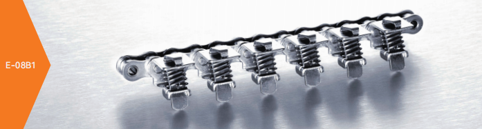 1 Stainless Steel Tip Clamp (Type E) 08B1GC-E Gripper Roller Chain for Form Fill Vacuum Seal Wrapping Transmission Chains