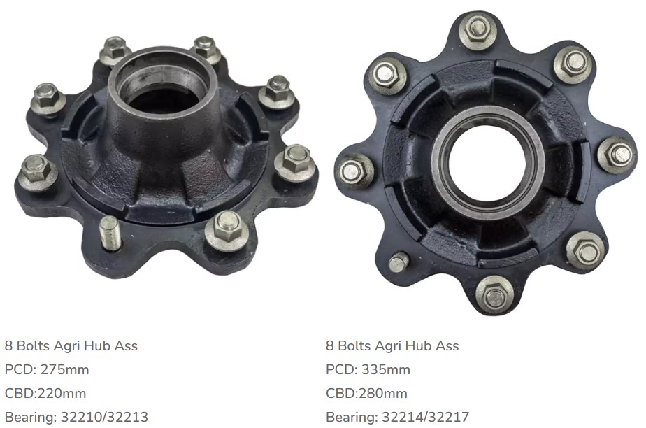 8 Bolts Trailer Wheel Hubs Accessory for Agricultural Trailer Axle