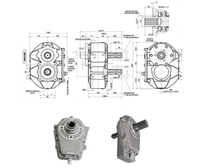 Hydraulic Pump System Multiplier Gearboxes with Helical Arrangement