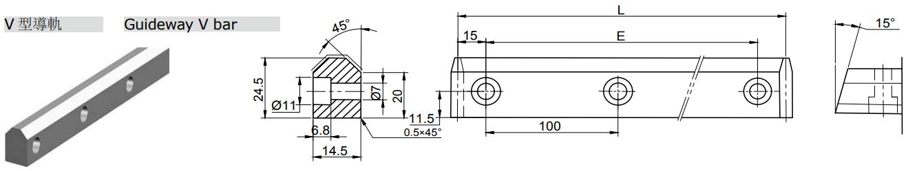SV1506 SV1510 S45C Size 15 Steel V Bar M6*16 Mounting Hardware Precision Linear Guide Rail for CNC Machines High Accuracy