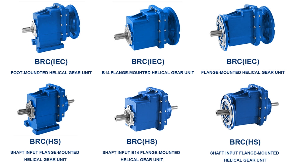 BRC IEC Series B14 Flange Mounted Aluminum Alloy Housing Helical Gear Unit Gear Reducer-High Performance Gearbox