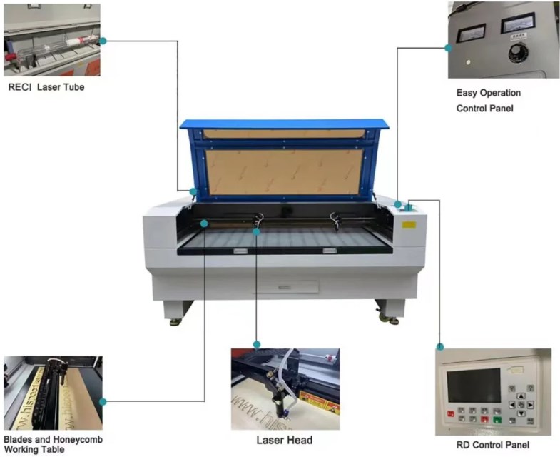 80W/100W/130W/150W/300W CO2 Glass Tube Laser Engraving Cutting Machine