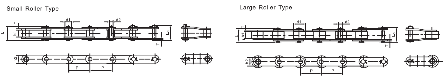 SSC216A SSC2080 Stainless Steel Double Pitch Conveyor Chain and Sprockets in Steel