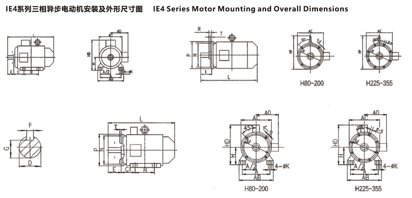 Heavy Duty 50HZ 380V IE4 Three-phase Asynchronous Electric Motor Industrial AC Electric Motor